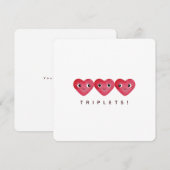 Drie babyhartjes gefeliciteerd feestdagenkaart (Voorkant / Achterkant)