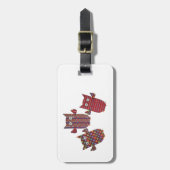 Drie Bagagelabel van Red Owls (Voorkant verticaal)