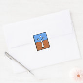 DRIE BAL KRUIS VIERKANTE STICKER (Envelop)