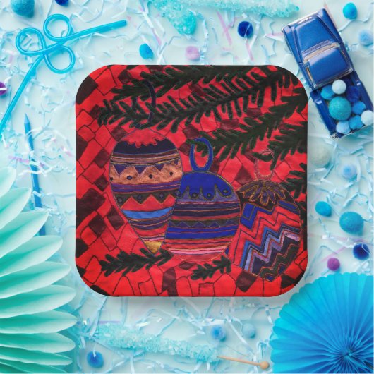 Drie ballen papieren bordje (Feest)