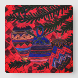 Drie ballen vierkante klok