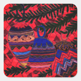 Drie ballen vierkante sticker