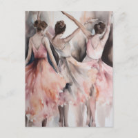 Drie Ballet Dansers Briefkaart