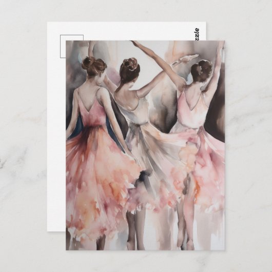 Drie Ballet Dansers Briefkaart (Voorkant / Achterkant)