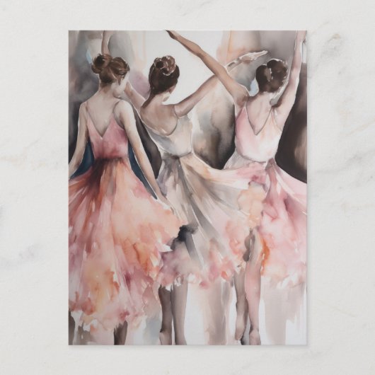 Drie Ballet Dansers Briefkaart (Voorkant)