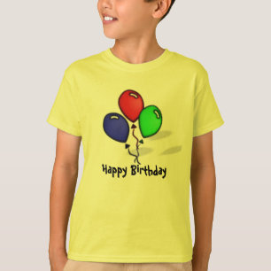 Drie ballonnen gelukkig verjaardag t-shirt