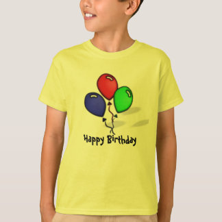 Drie ballonnen gelukkig verjaardag t-shirt