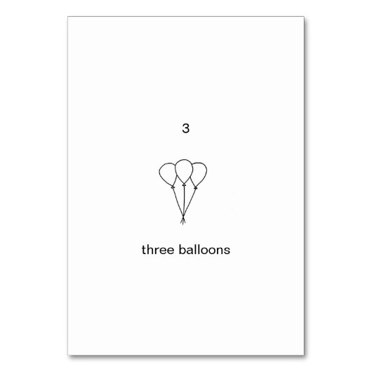 Drie ballonnen, op maat gemaakte nummer flashkaart kaart (Achterkant)