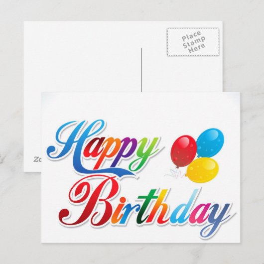 Drie ballonnen rood geel blauw briefkaart (Voorkant / Achterkant)