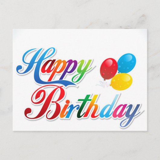 Drie ballonnen rood geel blauw briefkaart (Voorkant)