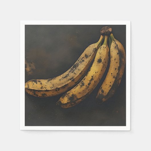 Drie bananen in het donker servet (Voorkant)