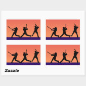 Drie Baseball Batters Rechthoekige Sticker (Vel)