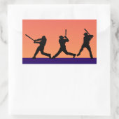 Drie Baseball Batters Rechthoekige Sticker (Tas)
