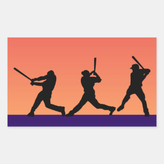 Drie Baseball Batters Rechthoekige Sticker