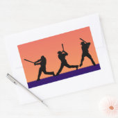Drie Baseball Batters Rechthoekige Sticker (Envelop)