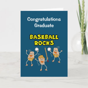 Drie Baseball Rocks Afstuderen Kaart