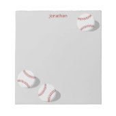 drie baseballetjes jongens gepersonaliseerde sport notitieblok (Voorkant)