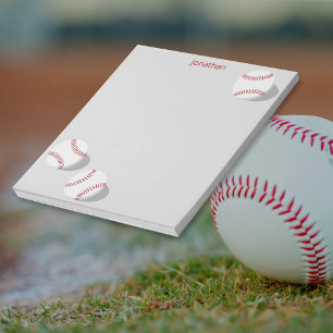 drie baseballetjes jongens gepersonaliseerde sport notitieblok