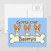 Drie Basenjis Briefkaart (Voorkant / Achterkant)