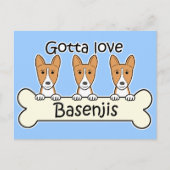 Drie Basenjis Briefkaart (Voorkant)