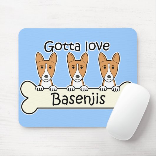 Drie Basenjis Muismat (Met muis)
