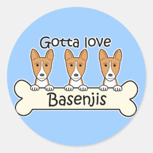 Drie Basenjis Ronde Sticker