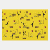 Drie basketbal Afbeeldingen, cadeaupapier, Inpakpapier Vel (Voorkant 2)