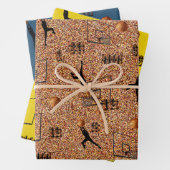 Drie basketbal Afbeeldingen, cadeaupapier, Inpakpapier Vel (In situ)