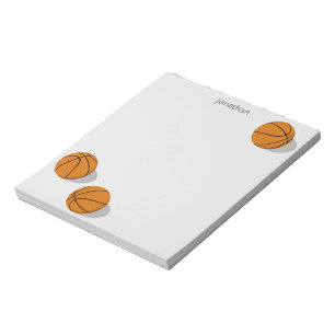 drie basketballen jongens gepersonaliseerde sporte notitieblok