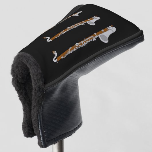 Drie basklarinet golfheadcover (3/4 voorkant)