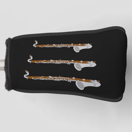 Drie basklarinet golfheadcover (Voorkant)