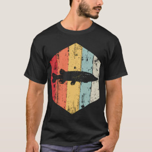Drie Bass Maan Retro Bliksem Grafisch T-shirt