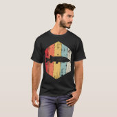 Drie Bass Maan Retro Bliksem Grafisch T-shirt (Voorkant volledig)