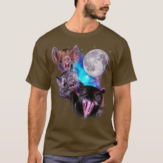 Drie Bats Howl op de Maan T-shirt