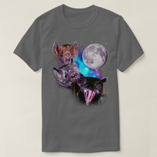 Drie Bats Howl op de Maan T-shirt (Design voorkant)
