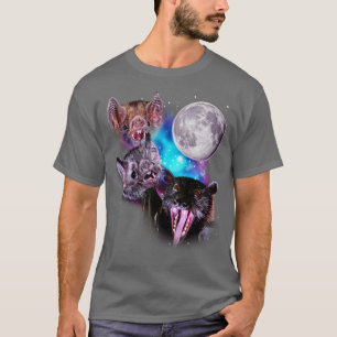 Drie Bats Howl op de Maan T-shirt