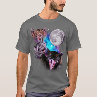 Drie Bats Howl op de Maan T-shirt