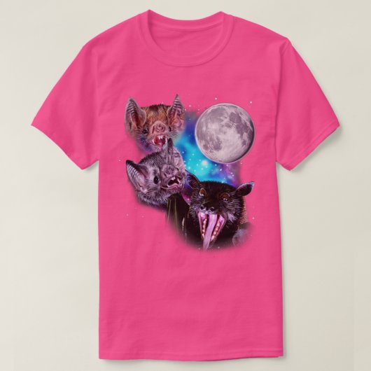 Drie Bats Howl op de Maan T-shirt (Design voorkant)