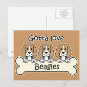 Drie Beagles Briefkaart (Voorkant / Achterkant)