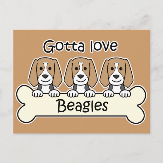 Drie Beagles Briefkaart (Voorkant)