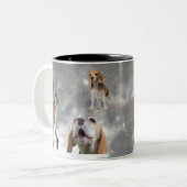 Drie Beagles Howling bij de Moon Mok (Voorkant links)