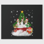 Drie beagles kerstmis met kerstboom cadeaupapier (Vlak)