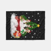 Drie beagles kerstmis met kerstboom fleece deken (Voorkant (Horizontaal))