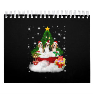 Drie beagles kerstmis met kerstboom kalender