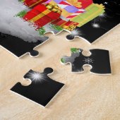 Drie beagles kerstmis met kerstboom legpuzzel (Zijkant)