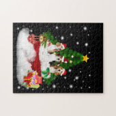 Drie beagles kerstmis met kerstboom legpuzzel (Horizontaal)