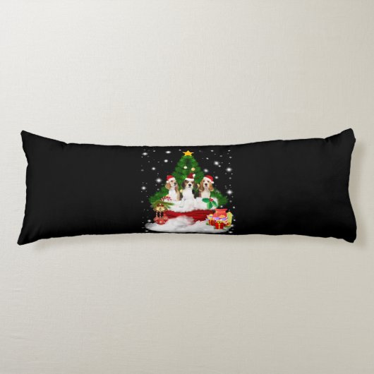 Drie beagles kerstmis met kerstboom lichaamskussen (Voorkant)