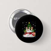 Drie beagles kerstmis met kerstboom ronde button 5,7 cm (Voorkant /achterkant)