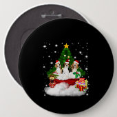 Drie beagles kerstmis met kerstboom ronde button 6,0 cm (Voorkant /achterkant)