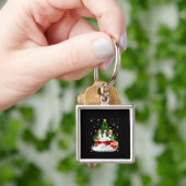 Drie beagles kerstmis met kerstboom sleutelhanger (Hand)
